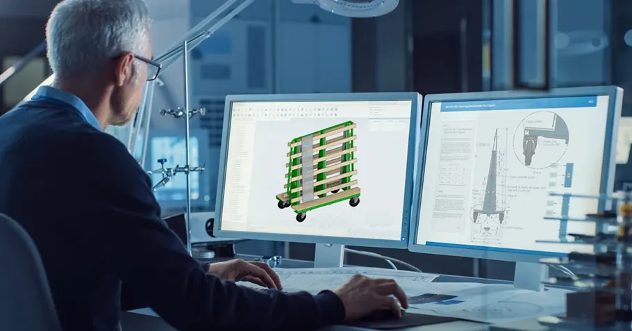 Photo du bureau d'études pour réaliser le chariot industriel sur mesure